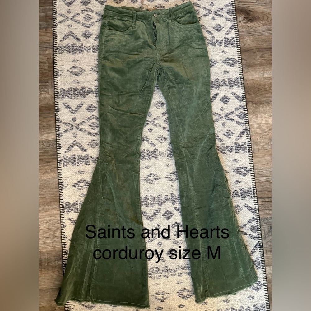 Brand new green corduroy flares